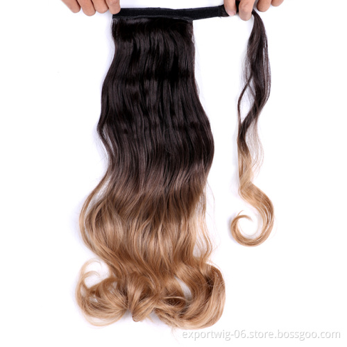 Wholesale Synthetic Wave Ponytail Crochet Hair Extension Synthetic Hair Pieces Attachment Hair for Braids